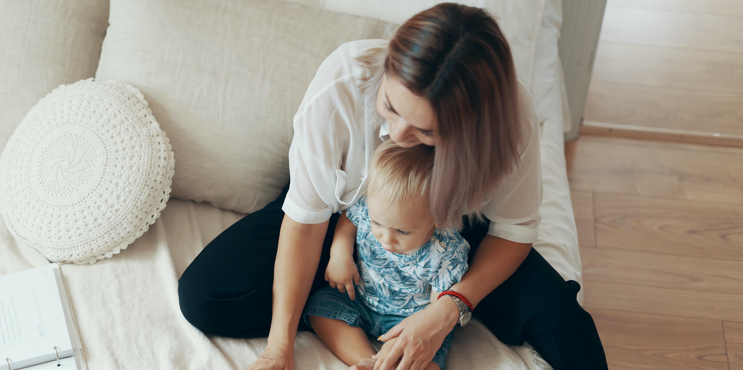 woman with baby
